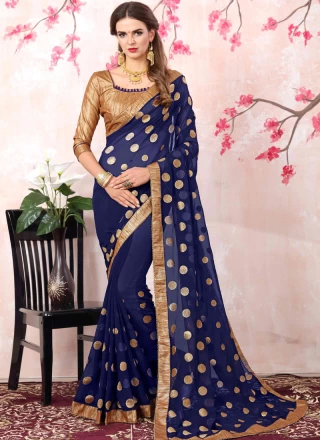 Georgette Navy Blue Bollywood Saree
