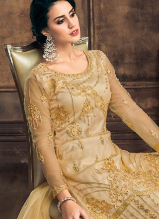 Gold Embroidered Designer Pakistani Salwar Suit