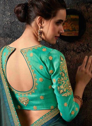 Green Art Silk Festival Shaded Saree