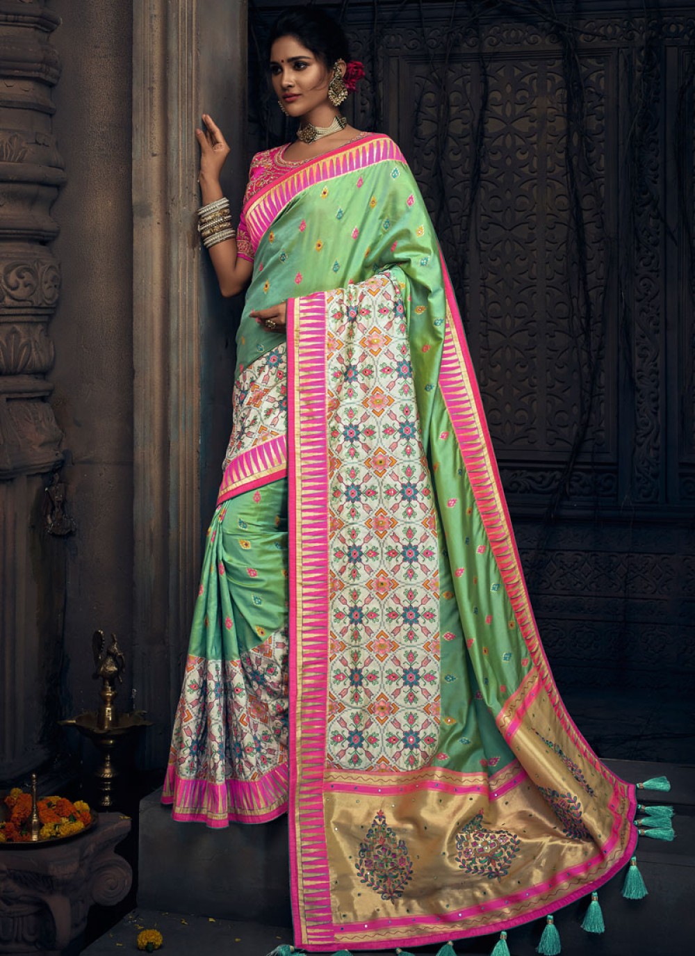 Green Art Silk Traditional Designer Saree