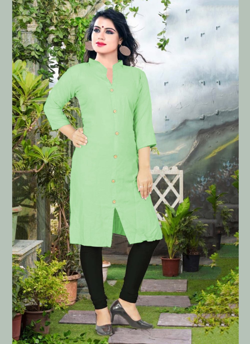 Indi Inside Kurtas  Buy Indi Inside Women Parrot Green Floral Block Print  Flared Kurta Online  Nykaa Fashion