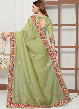 Green Cotton Silk Trendy Saree