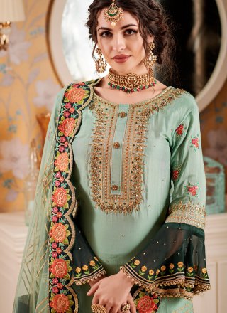 Green Designer Pakistani Suit