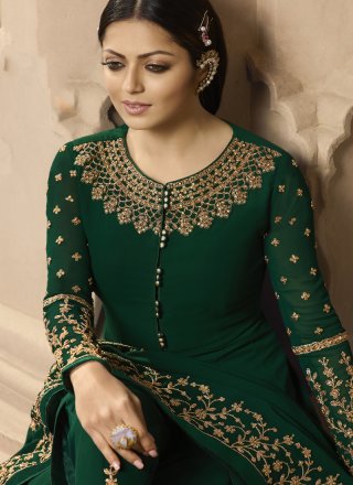Green Georgette Embroidered Designer Salwar Kameez