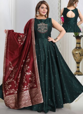 Green Partywear Salwar Kameez Anarkali Suit APR912 – Siya Fashions