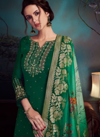 Green Resham Pant Style Suit