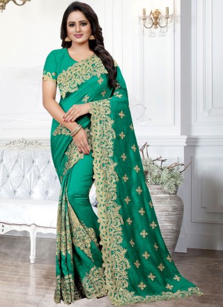 Green Silk Party Traditional Saree