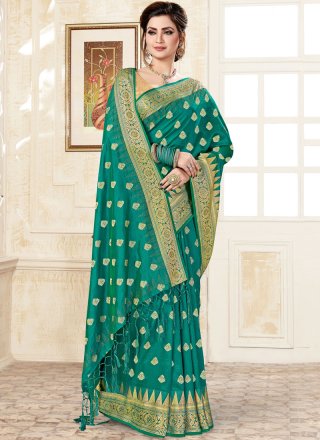 Green Uppada Silk Trendy Saree