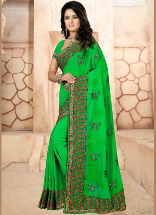 Green Wedding Trendy Saree