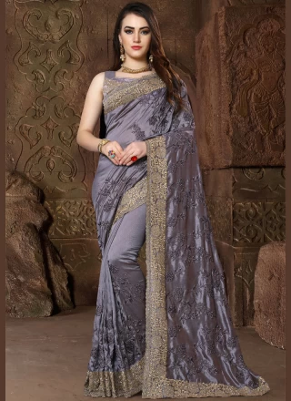 Grey Designer Traditional Saree