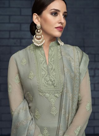 Grey Resham Designer Salwar Kameez
