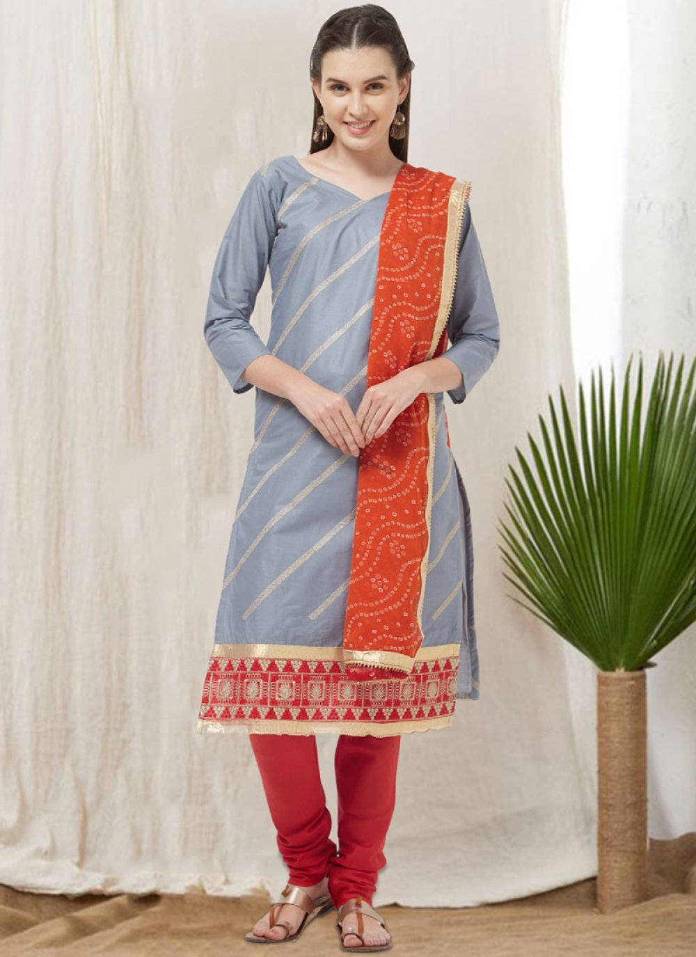 plain churidar suit