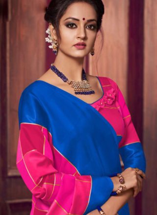 Hot Pink Fancy Fabric Party Classic Saree