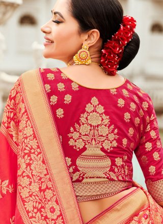 Hot Pink Weaving Designer Traditional Saree