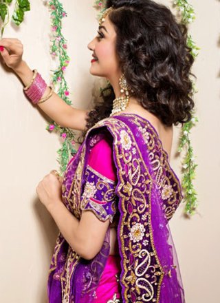 Hot Pink Zari Wedding Trendy Lehenga Choli