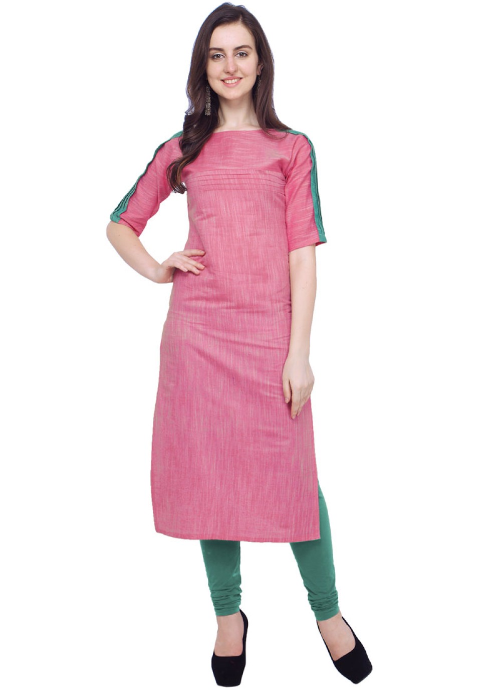 Jaipur Kurti Kurtis Kurtas and Tunics  Buy Jaipur Kurti Pink Self Weave  Pleated LacedUp and Gathered Short Kurta with Tassels Online  Nykaa  Fashion