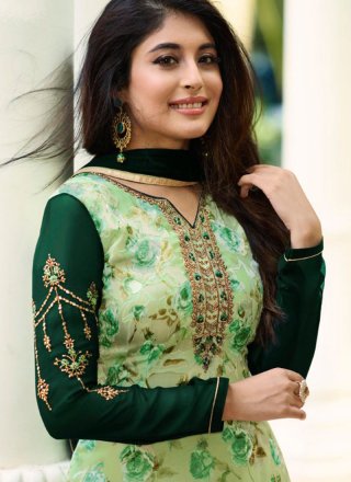 Kritika Kamra Intriguing Green Designer Straight Suit