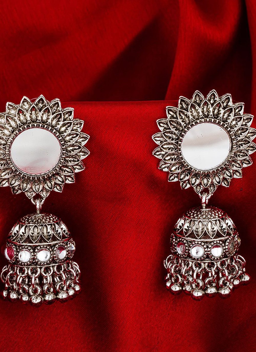 Buy Kundan Ear Rings in Silver : 115938