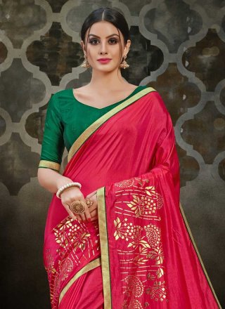 Lace Rose Pink Traditional Saree