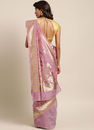 Lavender Art Silk Designer Traditional Saree