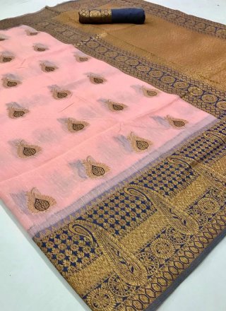 Linen Ceremonial Designer Traditional Saree