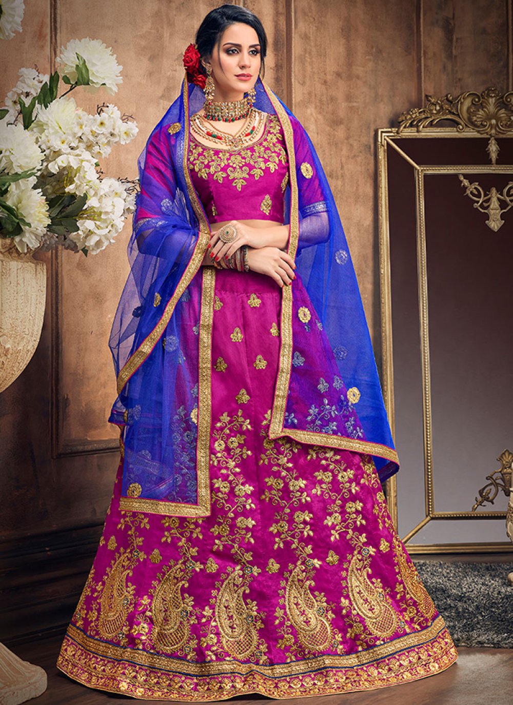 Whimsical A Line Lehenga Choli For Mehndi