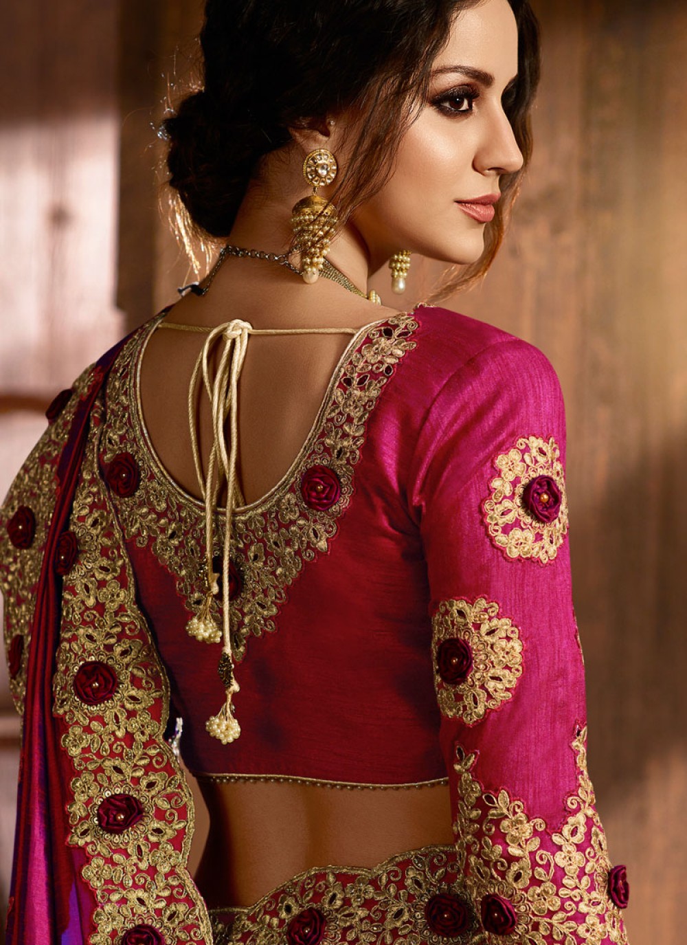 Buy Online Magenta Embroidered Wedding Designer Saree : 108838 ...