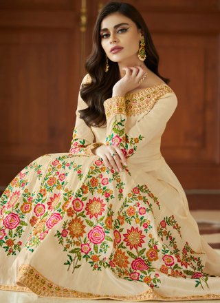 Malbari Silk  Embroidered Anarkali Salwar Suit