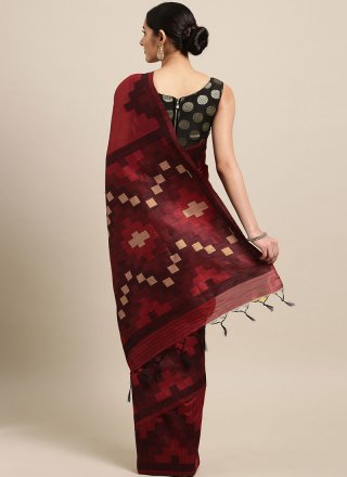Maroon Art Silk Designer Traditional Saree