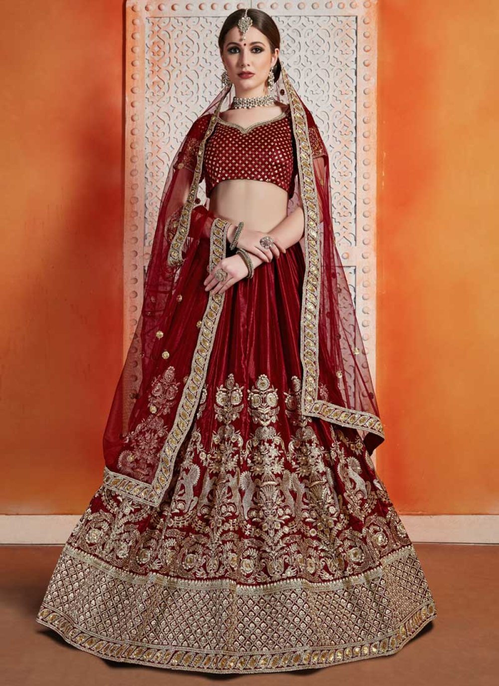 maroon colour chaniya choli