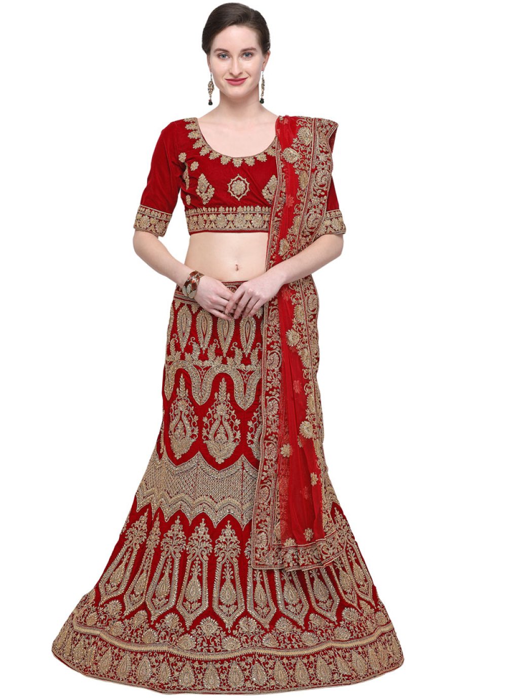 plain maroon lehenga choli