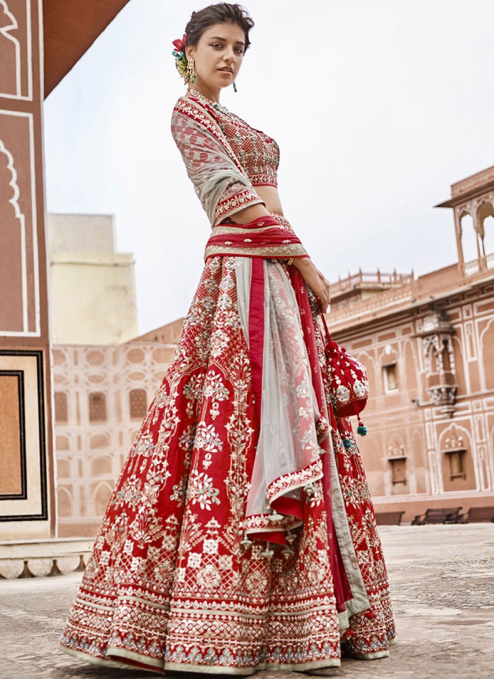 Buy Bridal Pink Mahira Lehenga Online From Anita Dongre