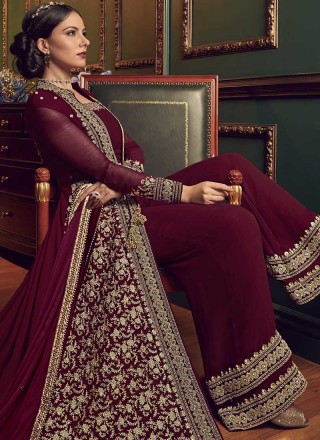Maroon Wedding Designer Pakistani Suit