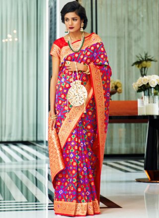Multi Colour Bridal Art Silk Traditional Designer Saree