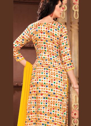 Multi Colour Cotton Printed Churidar Salwar Suit