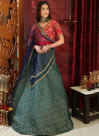 Multi Colour Lace Wedding Lehenga Choli