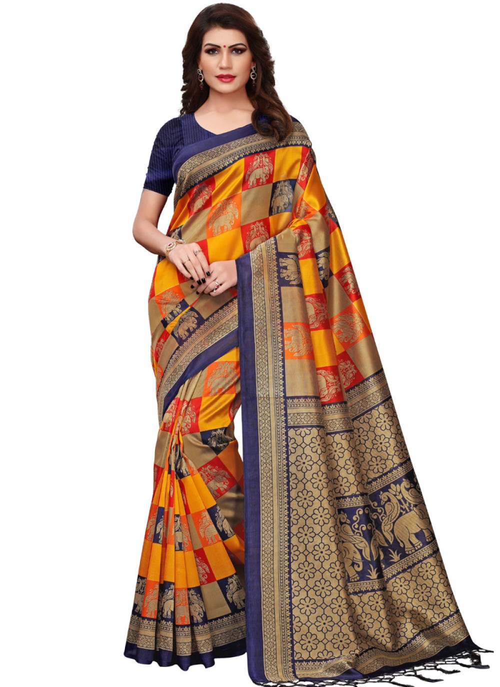 Multi Colour Printed Saree buy online