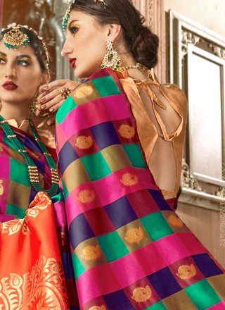 Multi Colour Traditional Designer Saree