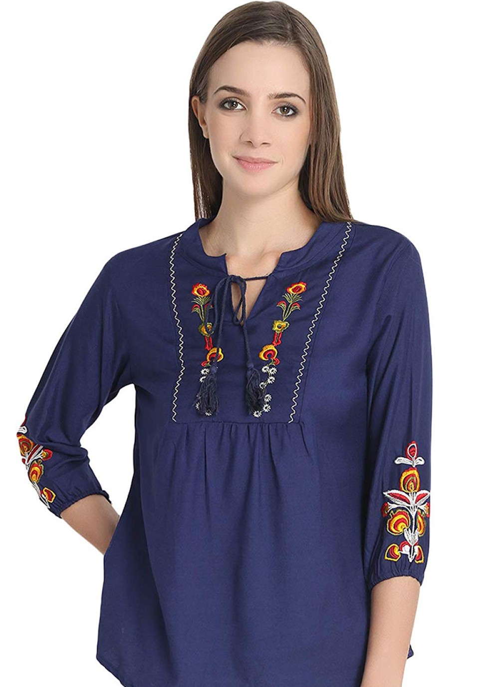 Navy Blue Party Casual Kurti