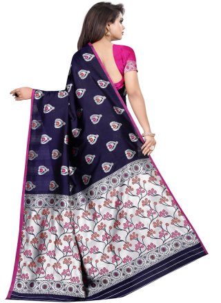 Navy Blue Weaving Party Classic Saree