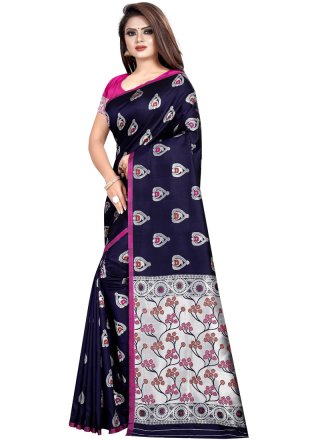 Navy Blue Weaving Party Classic Saree
