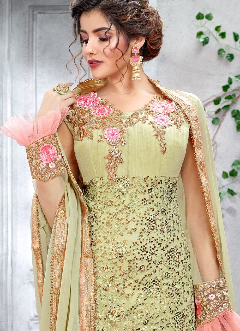 net neck designs for salwar suits