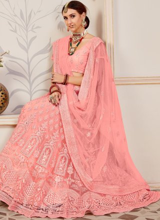 Net Fancy Pink Lehenga Choli