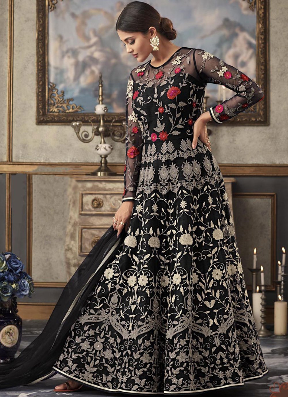 black net anarkali