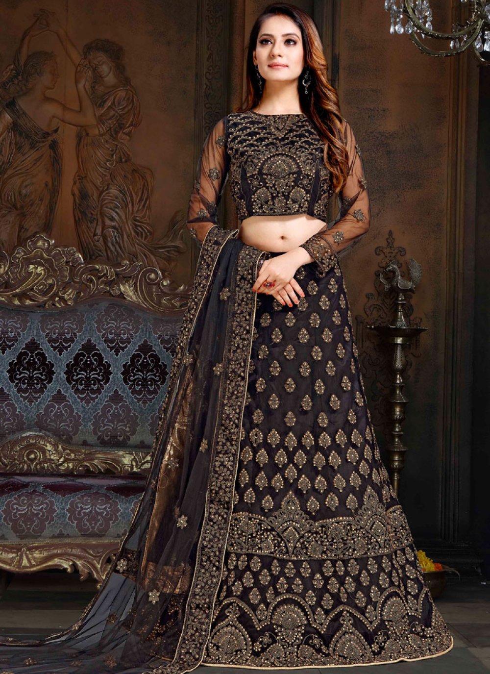 Black Color Lehenga Choli. Buy Black Color Lehenga Choli from our… | by  Indian Wedding Store | Medium