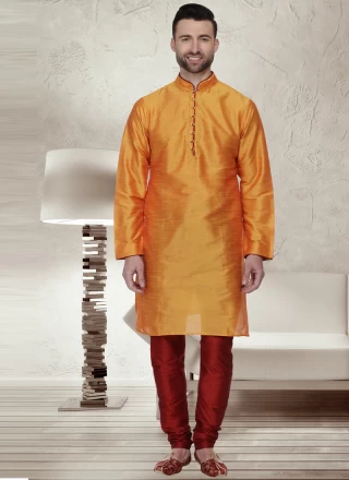 Orange Ceremonial Kurta Pyjama