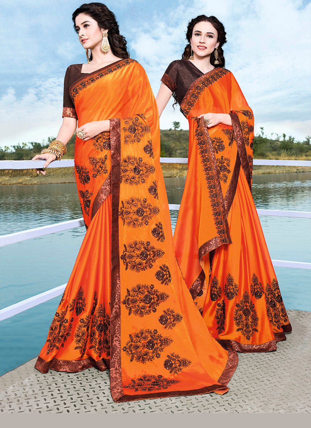 Orange Color Traditional Saree