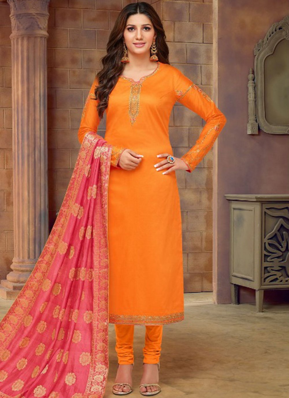 Buy Orange Pakistani Salwar Kameez Online at Best Price on Indian Cloth  Store.