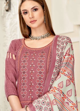 Pashmina Pink Embroidered Designer Palazzo Suit