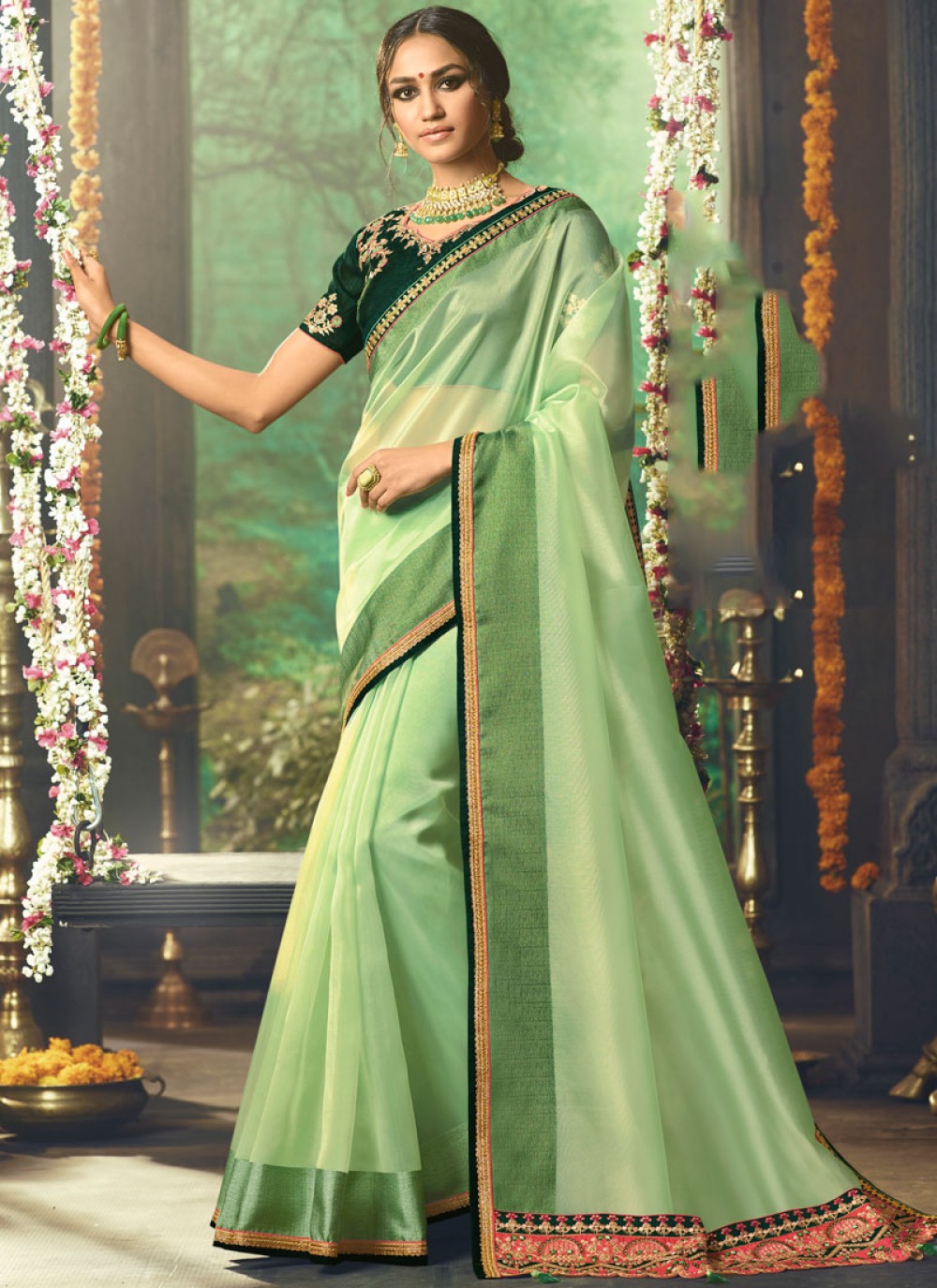Patch Border Party Classic Saree